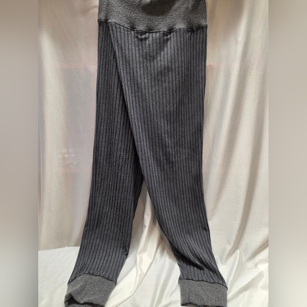 Nike Yoga Charcoal Ribbed Knit Pants